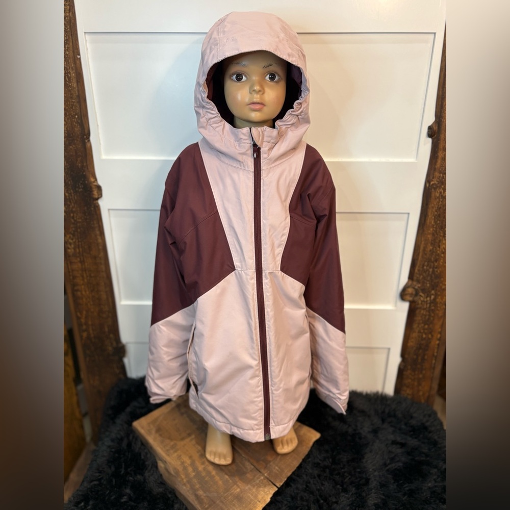 Columbia Kids Insulated Jacket S Burgundy Pink Hooded YKK Zip Winter Coat